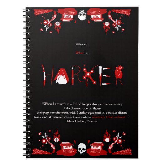 Harker - Mina Notebook Notizblock (Vorderseite)