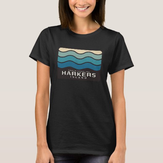 Harkers Island NC Summertime Lazy Wavy Waves T-Shirt (Vorderseite)