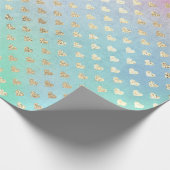 Harks Metallic Mint Green Blue Gold Pink Geschenkpapier (Ecke)