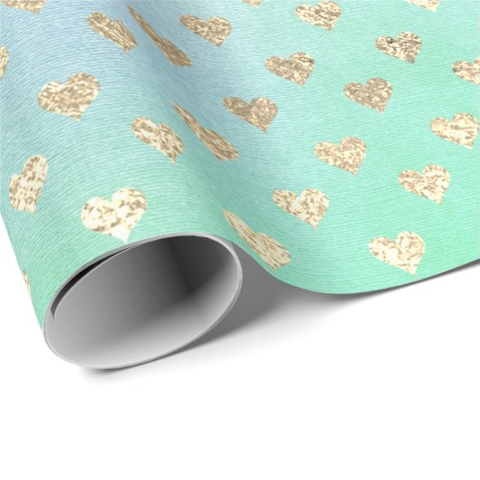 Harks Metallic Mint Green Blue Gold Pink Geschenkpapier (Rolleneckpunkt)