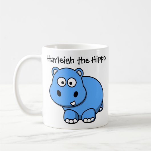 Harleigh the Hippo Custom Cartoon Children's Tasse (Links)