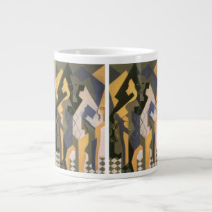 Harlekin an einem Tisch von Juan Gris, Vintage Kub Jumbo-Tasse
