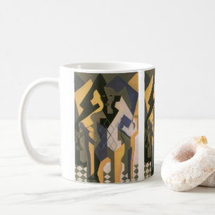 Harlekin an einem Tisch von Juan Gris, Vintage Kub Kaffeetasse