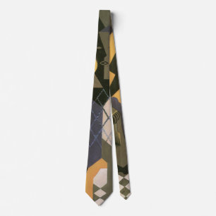 Harlekin an einem Tisch von Juan Gris, Vintage Kub Krawatte