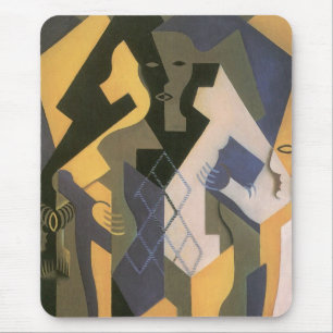 Harlekin an einem Tisch von Juan Gris, Vintage Kub Mousepad