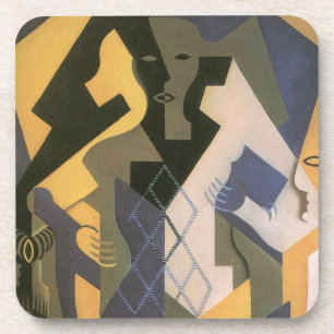 Harlekin an einem Tisch von Juan Gris, Vintage Kub Untersetzer