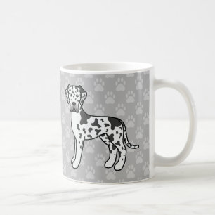 Harlekin Cartoon Dogge Great Danes auf Grau Kaffeetasse