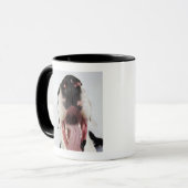 Harlekin-Deutsche Dogge mit offenem Mund, Tasse (Vorderseite Links)