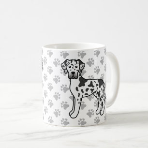 Harlekin Deutsche Dogge Süßer Cartoon-Hund Kaffeetasse