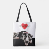 Harlekin-Deutsche Dogge Tasche (Rückseite)