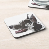 Harlekin-Deutsche Dogge Untersetzer (Linke Seite)