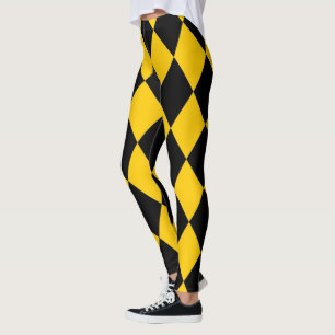 Harlekin ~ Diamant-Muster ~ Gold u. schwarzes ~ Leggings