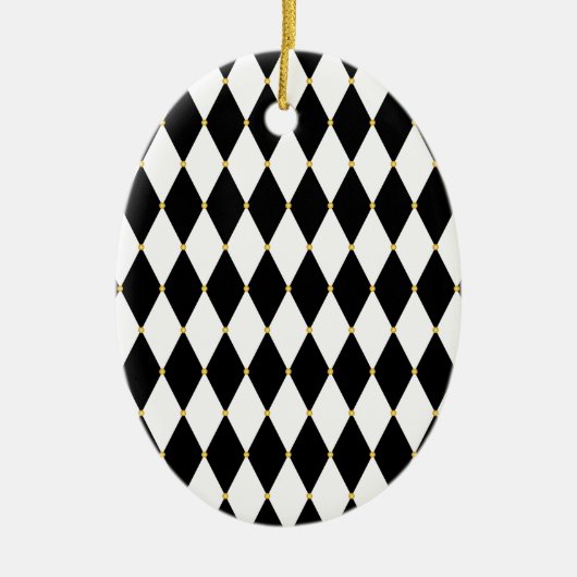 Harlekin-Diamant-Muster Keramikornament (Vorne)