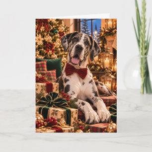 Harlekin Dogge Weihnachtskarte Karte