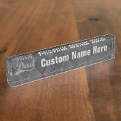 Harlekin-Grau schattiert den Vatertag Vater- Namensplakette (Seite)