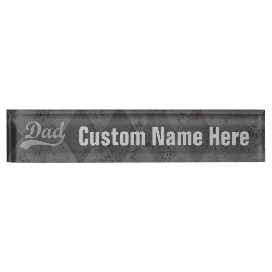 Harlekin-Grau schattiert den Vatertag Vater- Namensplakette (Vorderseite)