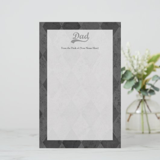 Harlekin-Grau schattiert Vater Briefpapier (Stehend Vorderseite)