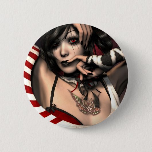"Harlekin-" Kunst-Druck Button (Vorderseite)