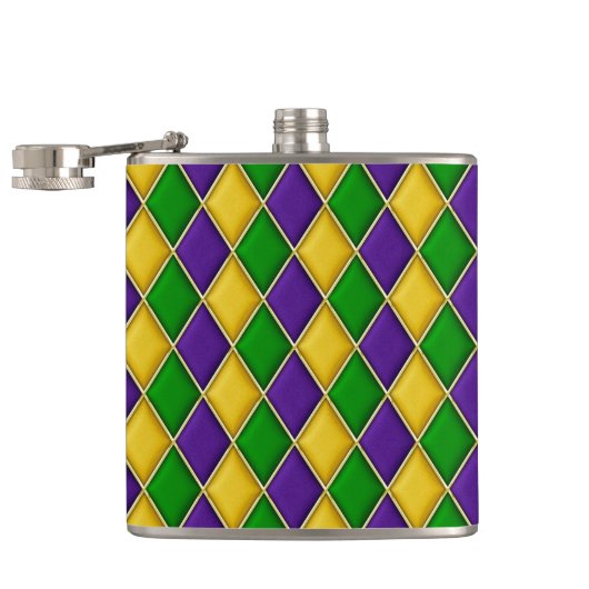 Harlekin Mardi Gras Flachmann (Geöffnet)