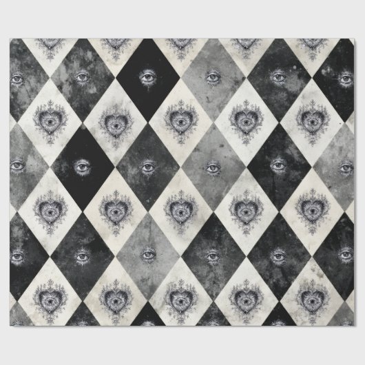 Harlekin mit Allsehende-Augen-Geschenkpapier Geschenkpapier (Flach)