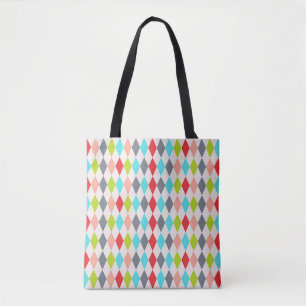Harlekin-Muster Diamant & Punkte Mehrfarbig Tasche