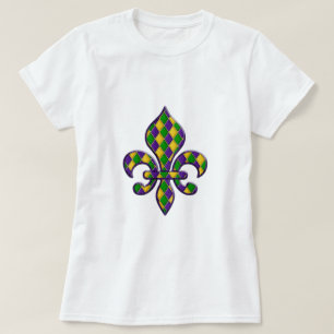 Harlekin-Muster-Karneval Fleur Entwurf 1 T-Shirt