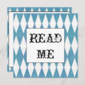 Harlekin-quadratische Alice im Wunderlandeinladung Einladung (Vorne/Hinten)