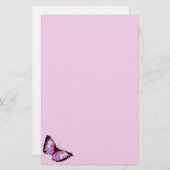 "Harlekin" (rosa Schmetterling) Briefpapier (Vorne/Hinten)