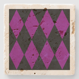 Harlekin Schwarz Lila Steinuntersetzer