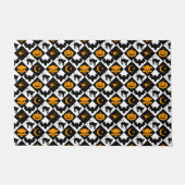 Harlekin Schwarz-Weiß-Diamantmuster Fußmatte (Vorderseite)