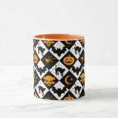 Harlekin Schwarz-Weiß-Diamantmuster Tasse (Zentrum)