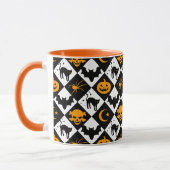 Harlekin Schwarz-Weiß-Diamantmuster Tasse (Links)