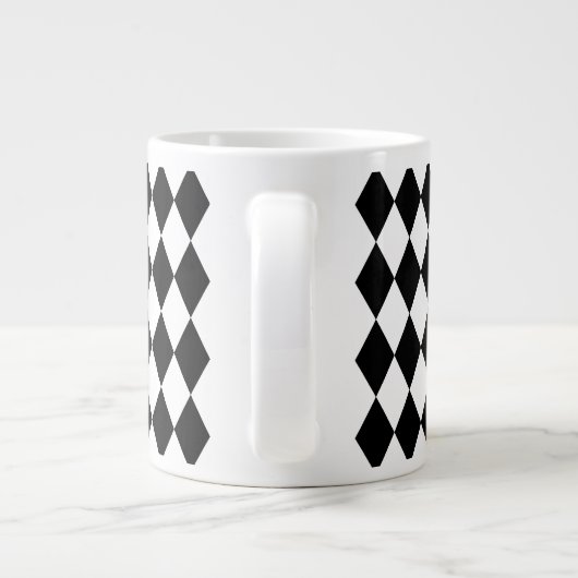 Harlekin Schwarzweiss Jumbo-Tasse (Rückseite)