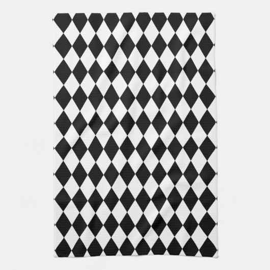 Harlekin Schwarzweiss Küchentuch (Vertikal)