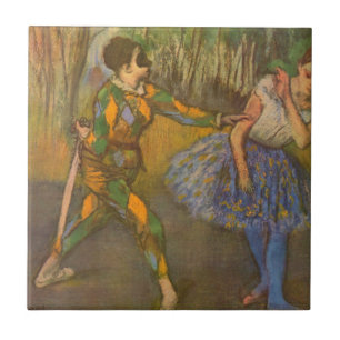 Harlekin und Columbine von Edgar Degas Vintage Art Fliese