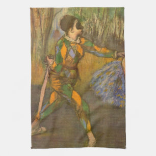 Harlekin und Columbine von Edgar Degas Vintage Art Geschirrtuch