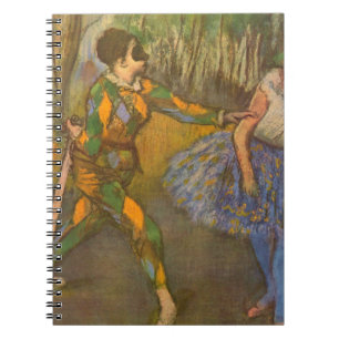 Harlekin und Columbine von Edgar Degas Vintage Art Notizblock