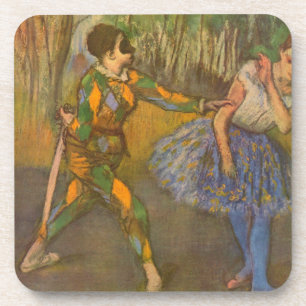 Harlekin und Columbine von Edgar Degas Vintage Art Untersetzer
