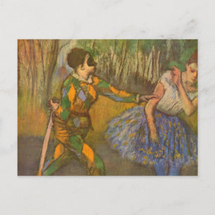 Harlekin und Columbine von Edgar Degas Vintage-Kun Postkarte