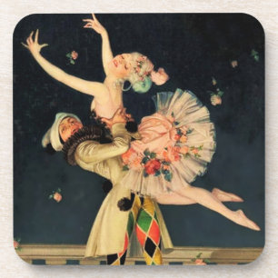 „Harlekin und Columbine“ von FX Leyendecker Getränkeuntersetzer