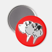 Harlekin und Merle Dane Heads Magnet (Vorderseite/Rückseite)
