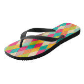 Harlekin Vintage-Muster Badesandalen (Schrägansicht)