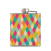 Harlekin Vintage-Muster Flachmann (Rückseite)