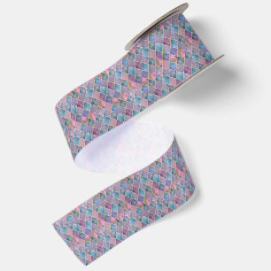 Harlekin-Wasserfarbe-Diamant-Geometrisches Muster Satinband