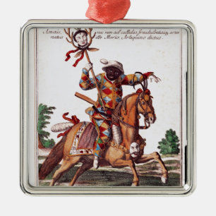 Harlekin zu Pferd Silbernes Ornament