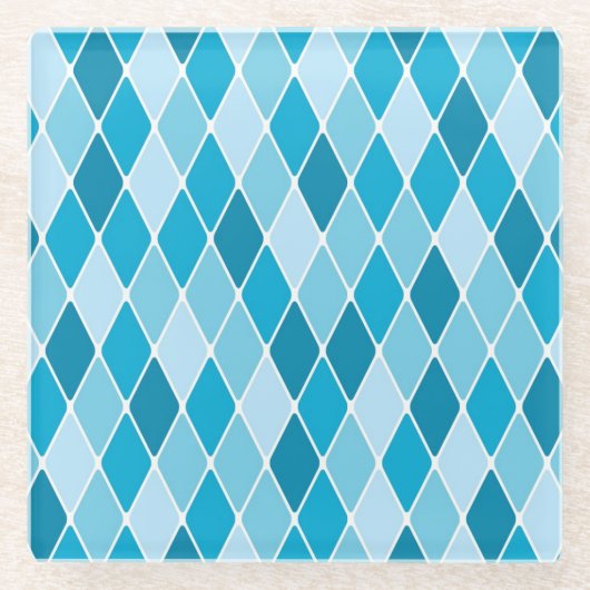 Harlekinwintermuster Glasuntersetzer (Vorderseite)