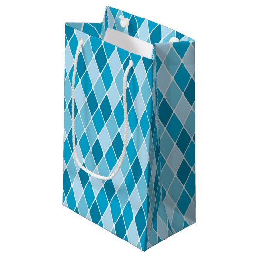 Harlekinwintermuster Kleine Geschenktüte (Vorderseite Schrägansicht)