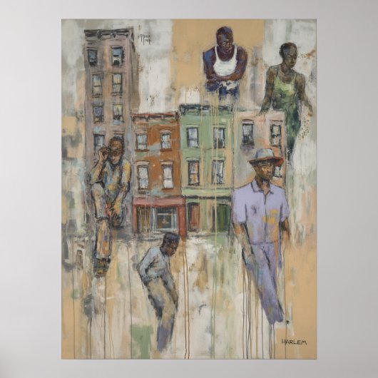 Harlem Abstracte Figurenmalerei Poster (Vorne)