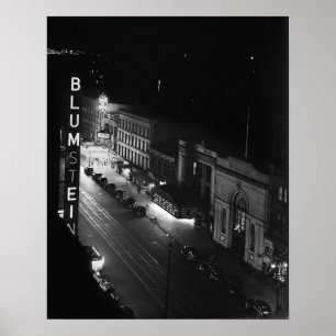 Harlem bei Nacht, 1941. Vintage-Foto Poster
