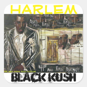 HARLEM BLACK KUSH QUADRATISCHER AUFKLEBER